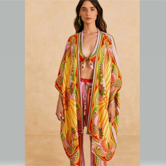 Farm Rio Beach Toucans Scarf Kimono Beach Cover Multi Size Small Eco-Friendly - Picture 2 of 16